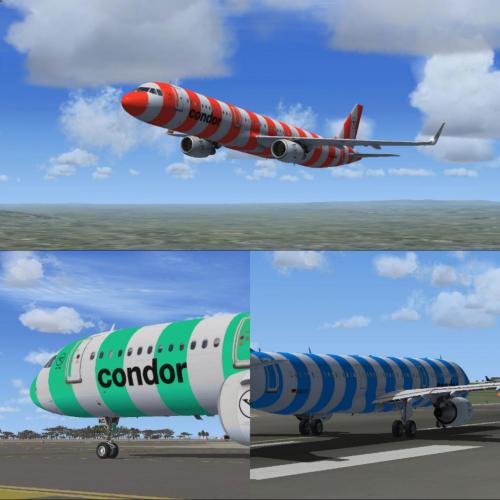 More information about "Condor ( Blue+Green+Red ) striped liveries for aerosoft A321 cfm wl model"