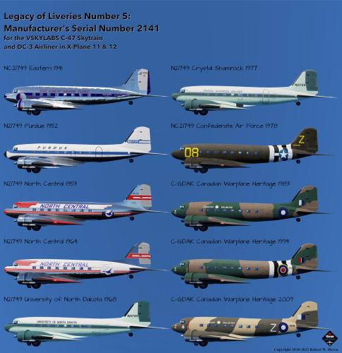 More information about "Legacy of Liveries #5: MSN 2141 for VSKYLABS C-47 Skytrain and DC-3 Airliner"