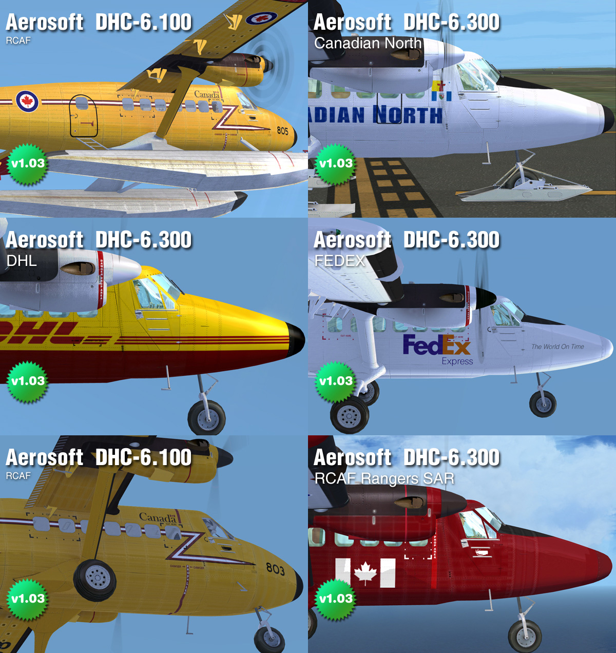More information about "DHC-6 Twin Otter SKIN PACK Vol1 v2b"